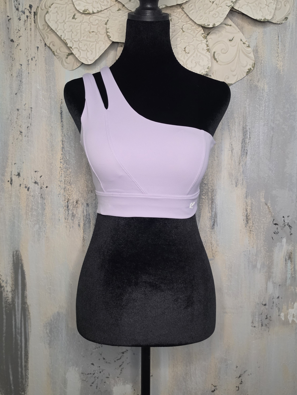 Qinsen Asymmetric One-Shoulder Lavender Tank Crop Top Size Small